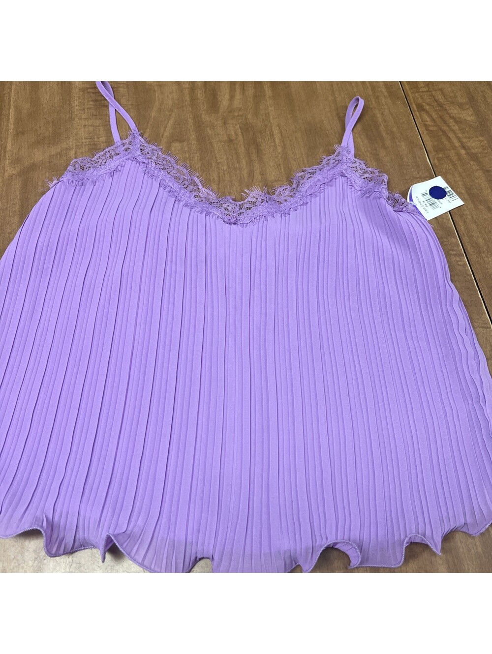 Lush Pleat Lace Camisole in Violet - Size S Cami Top